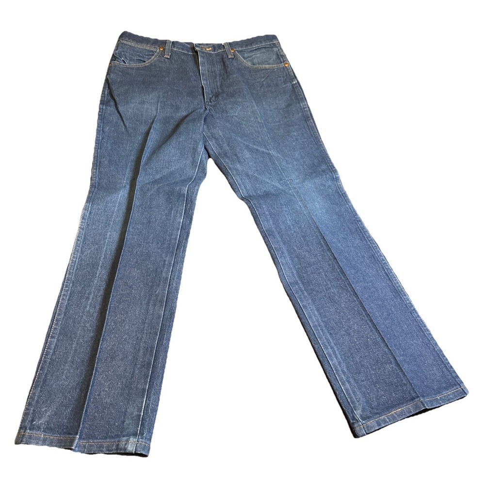 Wrangler Womens 36X30 Dark Wash Wide‎ Leg Flare Jeans Western 70s Style